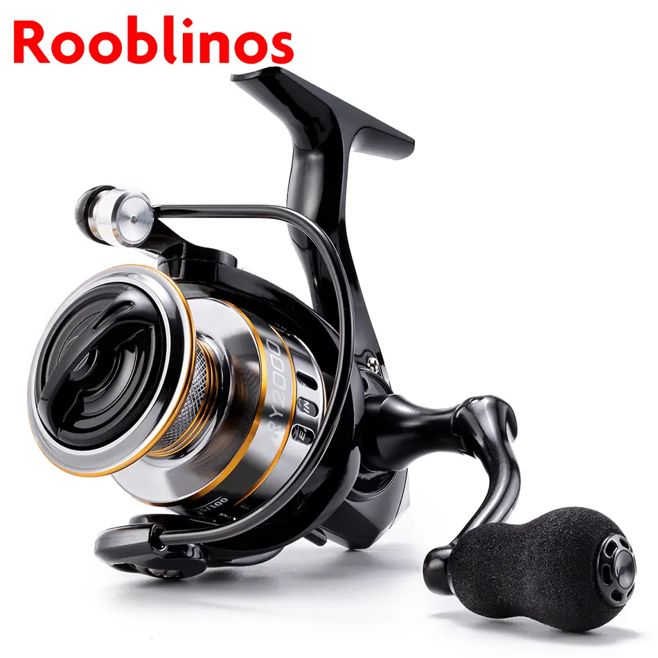 Rooblinos RY Spinning Fishing Reel, 5.2:1 Gear Ratio, SturdyMetal Crank Handle, CNC Precision Machined AluminumSpool, Corrosion Resistant for Freshwater & SaltwaterFishing, Ideal for Beginner and Professional Anglers