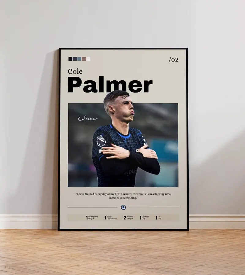 Cole Palmer Poster Art Print, Palmer Soccer Wall Decor, Football Star Artwork, Soccer Fan Gift, Sports Wall Art, Home Decor