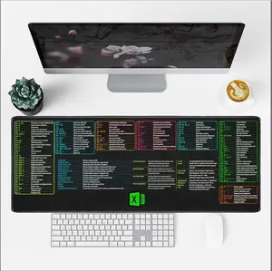 Excel Shortcut Desk Mat Excel Cheat Sheet Non-Slip Workspace Mouse Pad Office & Student GiftEnhance Gaming Large mat