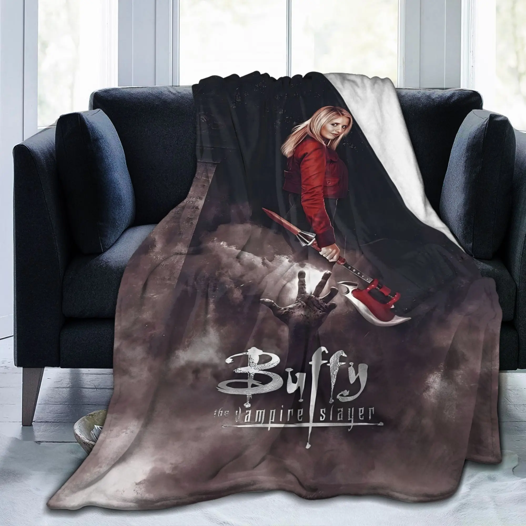 Buffy the Vampire Slayer themed flannel blanket - perfect for all seasons, a must-have for home, travel, and camping, and a perfect gift blanket plushthin quilt holiday gift Intense Nacho Printed Flannel Blanket