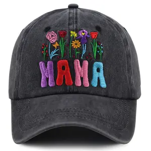 New Mom Gifts for Women, Adjustable Embroidered Cotton Girl Boy Mom Baseball Cap, Cute 2025 Garden Flower Mama Hats, Mothers Day Christmas Pregnancy Birthday Gift for Wife Auntie Sister Friends