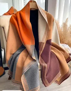 Colorblock Tassel Scarf for Fall Stylish Versatile Scarf with Vibrant Colorblock Design and Tassel Details for Fall Fashion