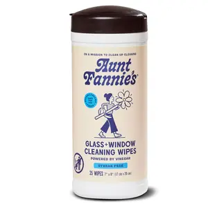 Aunt Fannie's Glass & Window Cleaning Wipes, Natural Streak-Free Glass Cleaner, 35 Count (Pack of 1)