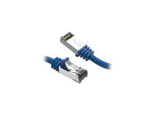 Nippon Labs Cat8 RJ45 10ft Ethernet Patch Internet Network LAN Cable, In/Outdoor, 26AWG, Shielded Latest 40Gbps 2000MHz, Weatherproof S/ftP -in Wall, Outdoor for Gaming/Router/Modem/PC/Switch (Blue)