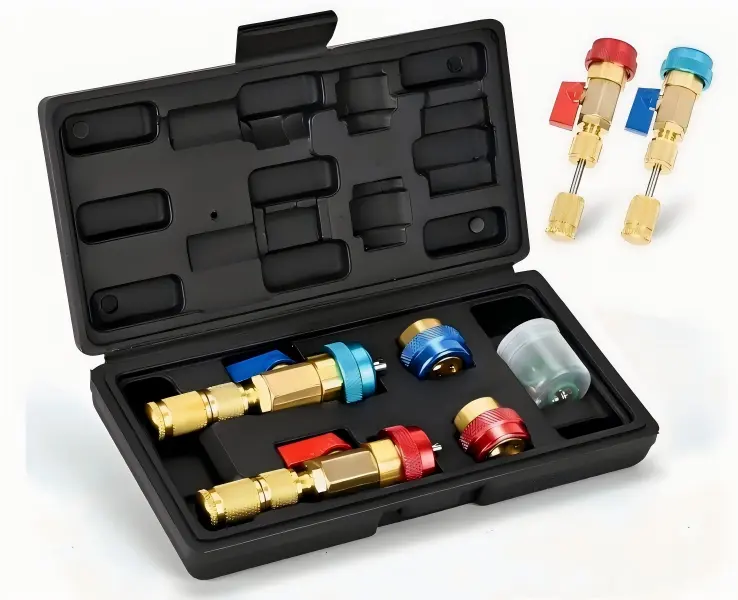 AC Valve Core Remover Installer Tool Kit for R134a R1234YF R22 Automotive Home Air Conditioning Repair with Valve Cores & O-Ring Seals
