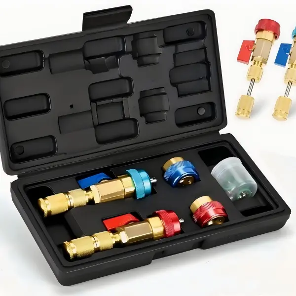 AC Valve Core Remover Installer Tool Kit for R134a R1234YF R22 Automotive Home Air Conditioning Repair with Valve Cores & O-Ring Seals