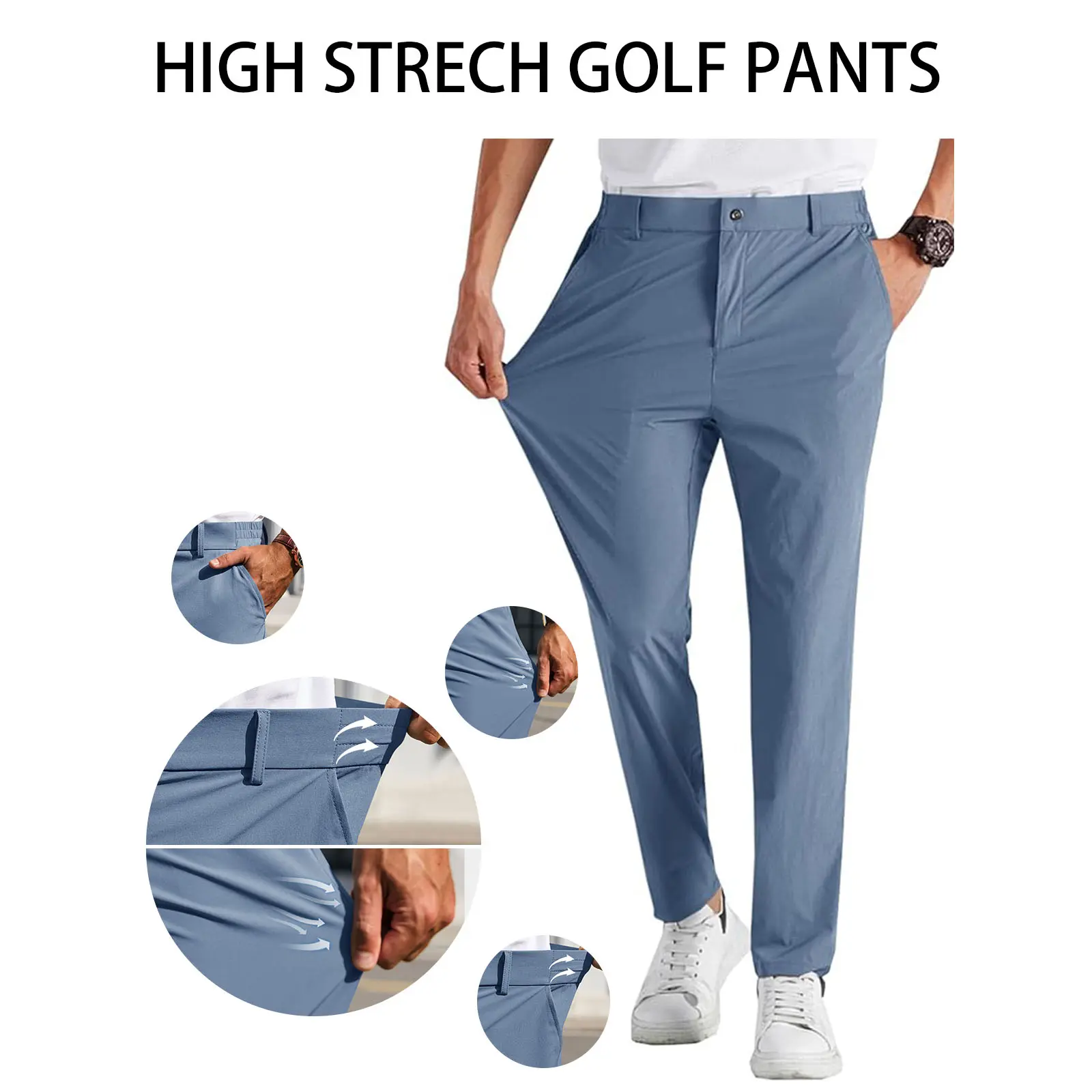 Runcati Men's Stretch Golf Pants Casual Slim Fit Dress Pants Elastic Waist Tapered Work Cropped Trousers - TikTok Shop Runcati Men's Stretch Golf Pants Casual Slim Fit Dress Pants Elastic Waist Tapered Work Cropped Trousers - TikTok Shop