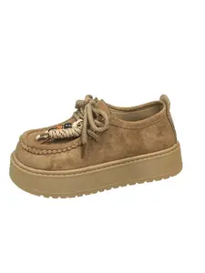 Vintage Hand-Tied Loafers, Comfortable and Versatile, Perfect for Casual and Retro Styles, Soft Colors, Long-Lasting Wear