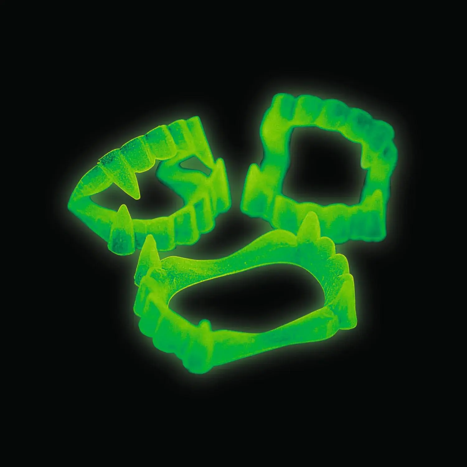Unisex 2.5" Glow-in-the-Dark Plastic Vampire Fangs, 504-Pc Bulk Halloween Party Supplies, Men's Costume Accessories