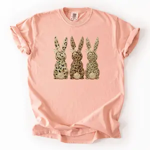Leopard Bunnies DTF Comfort Colors Graphic T-Shirt, Relax Fit, Soft Print