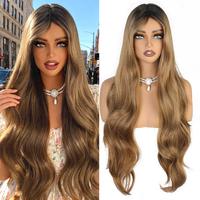 30" Mixed brown with dark roots