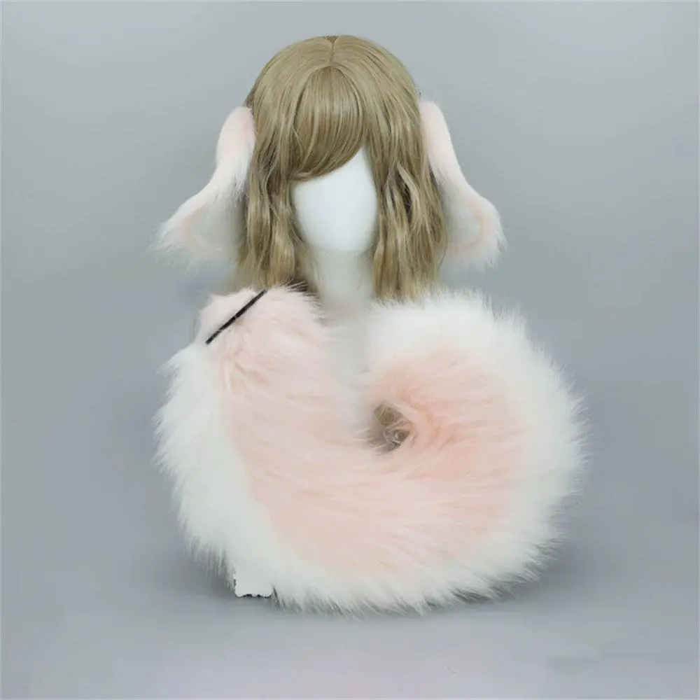 Women's 2-Piece Plush Animal-Shaped Headband & Tail Role Play Set - Fur Suit, Mascot Head Headbands for Halloween Cosplay Puppy Costume Accessories (Shepherd Dog, Shiba Inu Designs), Animal-Shaped Headbands