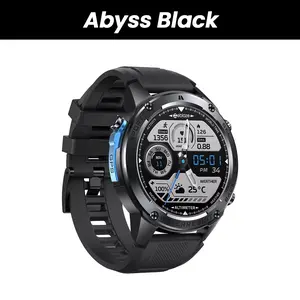 Abyss Black Stratos 2 Ultra GPS Smart Watch with Built-In Compass Barometric Altimeter Dual-Band GNSS Voice Calling 10 ATM Waterproof 3Mp