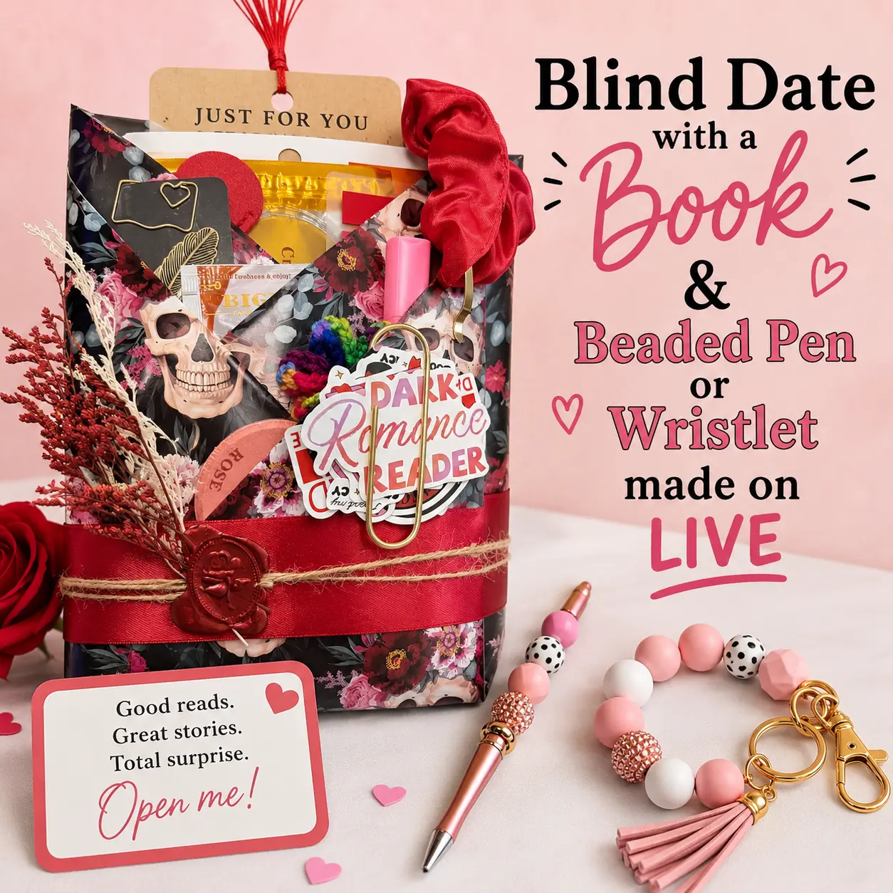 Blind Date with a Book-Beaded Pen/Wristlet-Design on LIVE 8pm PST