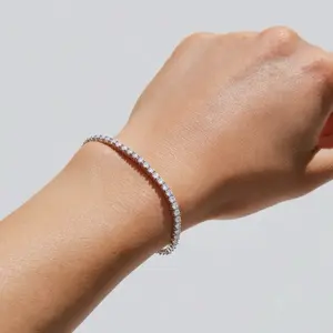 Anthea Manari 2.5mm Tennis Bracelet with Lab-Grown Moissanite and 925 Sterling Silver