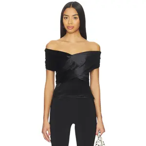 Lovers and Friends Natalia Velvet Top in Black
