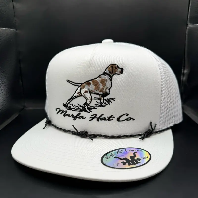 The Pointer Hat - Trucker Cap with Embroidered Dog Design and Adjustable Snapback
