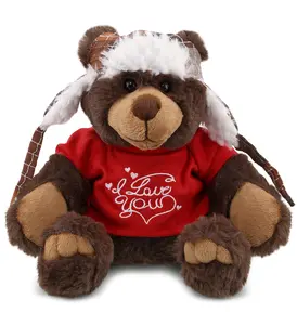DOLLIBU Soft Huggable Brown Teddy Bear - Super Fluffy, Red Shirt-Wearing Stuffed Animal Gift, Adorable Stuffed Toy for Gifting
