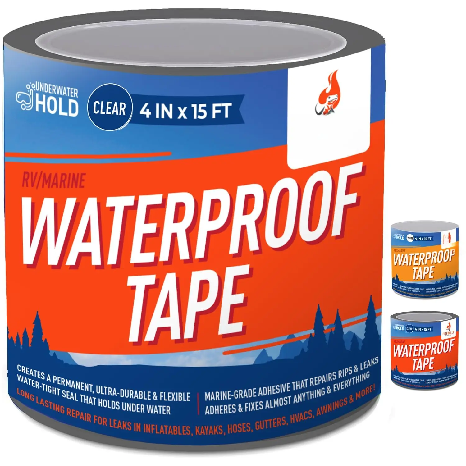 Heavy Duty  Tape for Leaks  All-Weather Sealant for Outdoor & Indoor Repairs  Marine Grade, Weatherproof,  Adhesive for Pools, Roofs, Plumbing, and More (Clear)