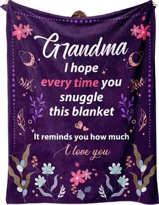 Grandma's Gift Blanket - A unique birthday gift for my dear grandma, or a special gift for her on Mother's Day or Christmas. This flannel blanket is soft and comfortable, making it the ideal choice for you to feel warmth like a hug at any time.