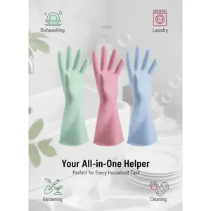 Reusable Kitchen Cleaning Gloves - Waterproof Non-Slip Rubber