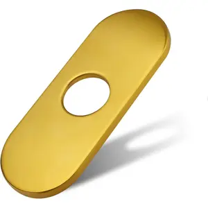 6.3 Inch Brushed Gold Stainless Steel Deck Plate Escutcheon Faucet Hole Cover for Bathroom Sink and Kitchen Faucets