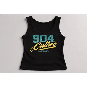 904 Culture™ Women’s Breathable Micro Ribbed Cotton Scoop Tank Top - Casual, Fitted Everyday Feminine Apparel, White & Black, Duval Pride & Elevated Streetwear Complement to Denim