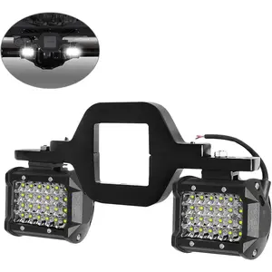 Compatible for 4-Row Hitch LED Lights Bar with 2.5 Inch Tow Hitch Mounting Bracket 4 Inch 72W Work Light Pods Quad Row Off-Road Driving for Truck Trailer SUV Pickup