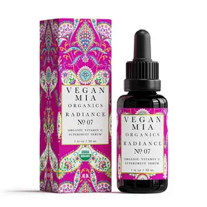 Vegan Mia - USDA Organic Radiance Superfruit Vitamin C Serum Helps Deeply Hydrate, Rejuvenate, Nourish & Glow Your Skin Naturally with 7 Potent Fruit Oils, Antioxidants & Phytonutrients - 1 fl oz