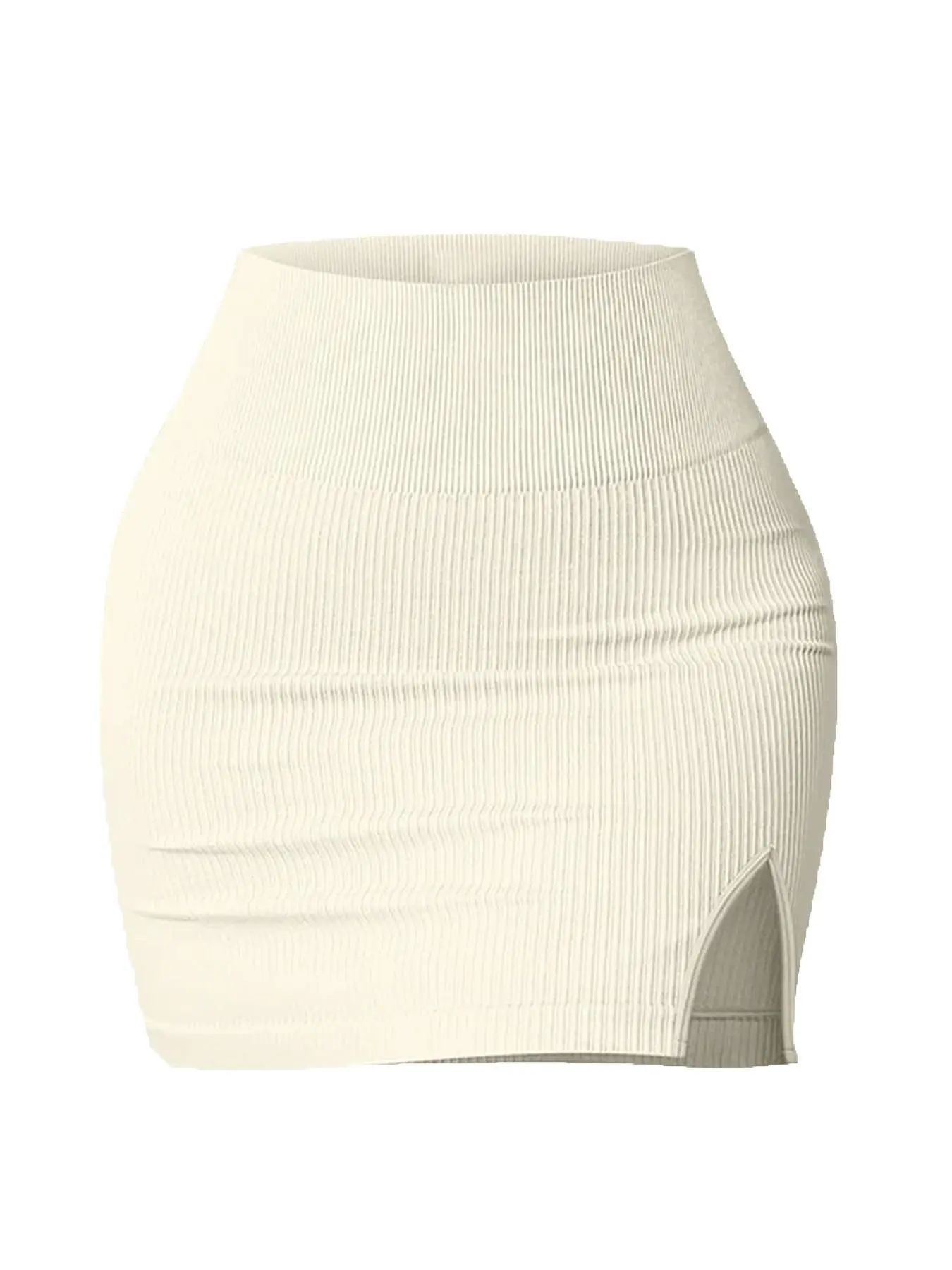 Women's Solid Ribbed High Waist Skirt, Casual Sporty Split Hem Short Skirt, Active Skirts, Athletic Skirt, Workout Skirts for Daily Outdoor Wear, Ladies Sportswear for All Seasons