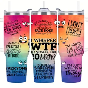 40oz Insulated Stainless Steel Tumbler with Handle & Straw – Travel Mug for Hot & Cold Drinks, Great Christmas Gift