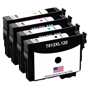 U.S. Remanufactured for Epson T812XL Black and 3 Color Combo 4-Pack