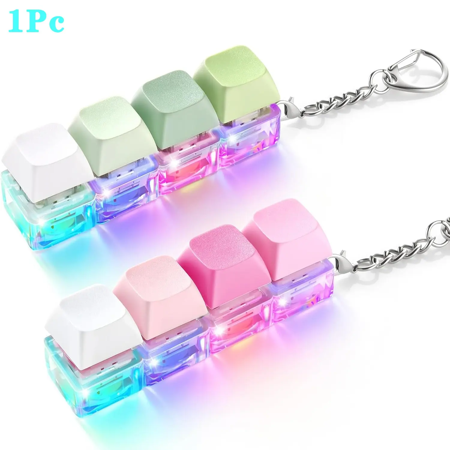 Light-Up Keyboard Fidget Toy, Clicky and Silent Keyboard Clicker, Quiet Stress-Relief Fidget Toy for Adults, Anxiety Fidgets, Helps Boost Focus and Calm Anxiety