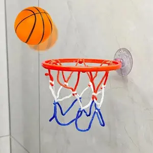 Indoor Mini Basketball Hoop with Suction Cup, Portable Basketball Hoop, 1 Set Wall Hanging Basketball Hoop with Solid Ball, Funny Sport Game Exercise Ball Hoops Kit for Boys & Girls, Sport, Basketball Equipment