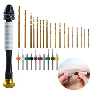 Micro Hand Drill Set with Pin Vise – Mini Drill Bits for Resin Beads, Polymer Clay & Jewelry Making (Manual)
