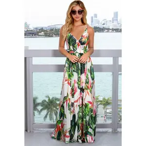 Crisscross Printed Surplice Cami Dress