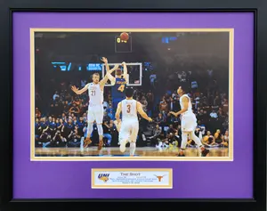 Northern Iowa Panthers vs Texas Paul Jesperson Half Court Buzzer Beater Shot Custom Framed Picture