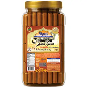 Rani Cinnamon Sticks 40oz (2.5lbs) 1.13kg Bulk PET Jar - 220 -250 Sticks - Strong Aroma, Perfect for Baking, Cooking & Beverages | 3+ Inches Length - Cassia Saigon Cinnamon from Vietnam | Kosher