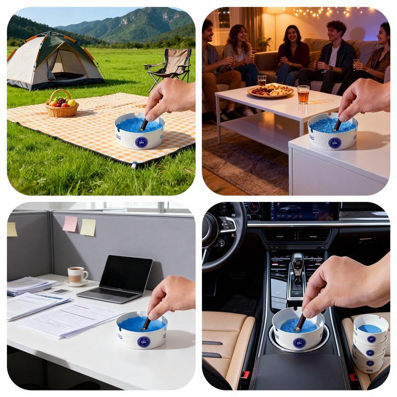 Disposable Foam Ashtrays, 25 Pack - Instant Cigarette Butt Extinguishers, Windproof Ash Holder for Home, Patio, Bar, Party, Reduce Secondhand Smoke, Easy Cleanup