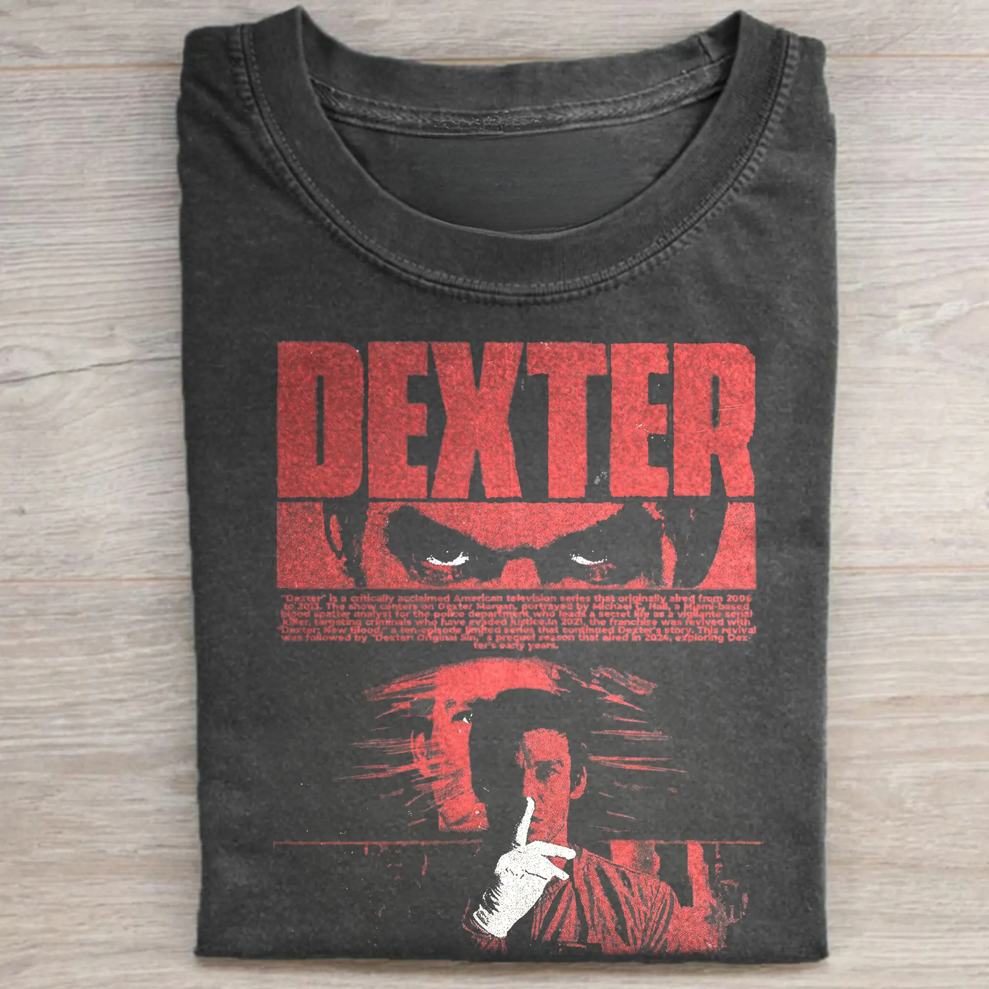 Men's Vintage Dexter Morgan Graphic T-Shirt - Horror TV Show Bay Harbor Butcher Fitted Short-Sleeve Round Neck Casual Streetwear Tops, Menswear Clothes, All Seasons Tshirt, Shortsleeve, Vintage T-Shirts