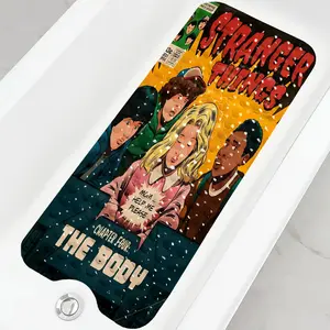 Stranger Things character poster bath mat, suitable for bathtubs, laundry rooms, bedrooms, kitchens, and home décor.