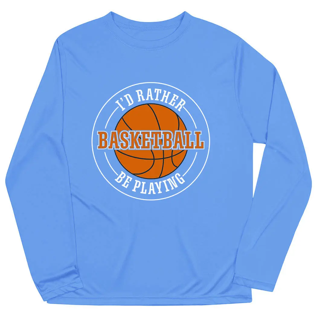 Basketball Long Sleeve Performance Tee - Bold Design, for Games & Practices, Thoughtful Gift for Basketball Fans, Players, Quick Dry, Casual Wear, Unisex