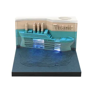 Titanic Ship Model 3D Memo Pad Note Book Custom With Desk Calendar For School Office Home