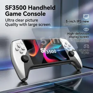 Sf3500 Large Screen Arcade Handheld Console, 5 Inch IPS HD Display, Dual Player Battle, TV Compatible, Classic Games, Home, Dorm, Party