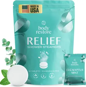 Body Restore Shower Steamers Aromatherapy 15 Pack – Fathers Day Gift for Dad, Birthday Gifts for Women & Men, Spa Stress Relief & Relaxation Self Care Gifts – Premium Eucalyptus Essential Oil Tablets Paraben Free Skin Repair