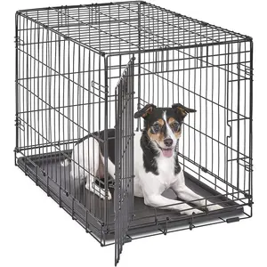 MidWest Homes for Pets Newly Enhanced Single & Double Door iCrate Dog Crate, Includes Leak-Proof Pan, Floor Protecting Feet, Divider Panel & New Patented Features