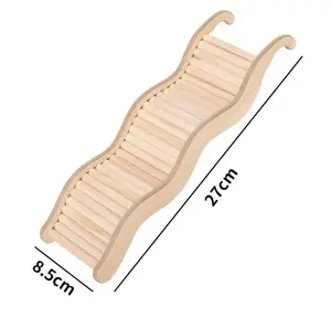 Wooden Wave Staircase Hamster Toy Pet Supplies - Eco-Friendly Fun for Small Animals