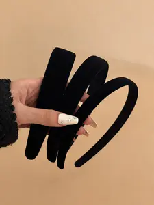 3-Piece Vintage Velvet Headband Set in Elegant, Comfortable and Versatile Hair Accessories for All Seasons, Stylish Geometric and Plain Designs, Daily Wear Option