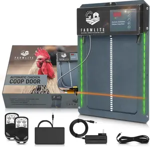FarmLite Automatic Chicken Coop Door Opener | Non-Battery Powered Automatic Chicken Door | Automatic Coop Door with Timer and Light Sensor | USA Brand