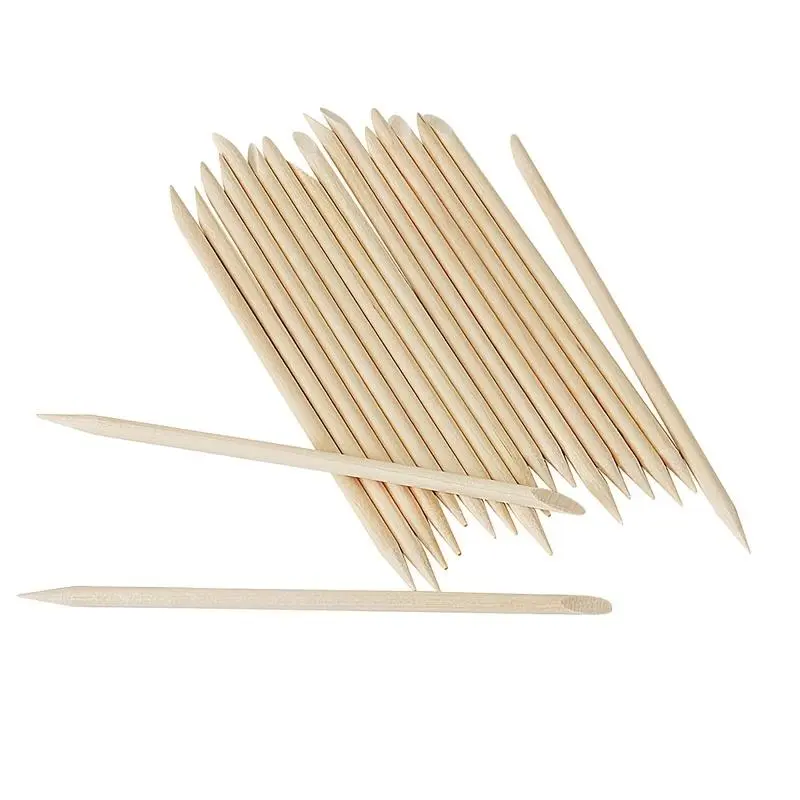 100pcs Double Sided Cuticle Pusher, Multifunctional Nail Art Wooden Stick, Nail Enhancement Tool, Dead Skin Push Double Headed Stick